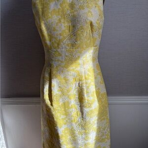 Yellow Floral Sleeveless Dress
